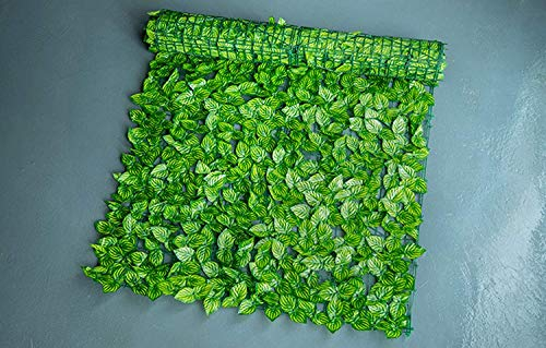 Künstliche Efeu Garten Sichtschutz, Bprtcra Balkon Blätter Zäune Sichtschutz, Hecken Zaun und künstliche Efeu Blatt Dekoration (0.5x1M)