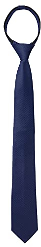 Allegra K Herren Skinny vorgebundene einfarbige Reißverschluss-Krawatte, verstellbarer Riemen, Hochzeits-Bräutigam-Krawatte, Marineblau, Einheitsgröße