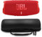 JBL Charge 5 Waterproof Portable Speaker with Built-in Powerbank and gSport Carbon Fiber Case (Red)