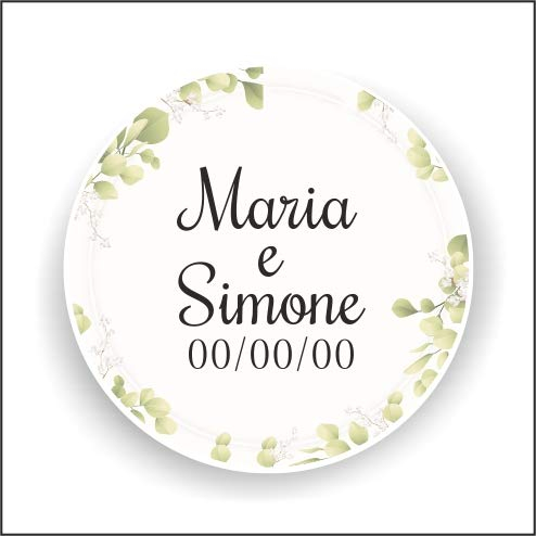 Etichette adesive personalizzate colorate con il tuo nome e le tue informazioni, utilizzabili per comunioni, matrimoni, cresime, compleanni, feste vintage, eventi in genere (Modello 17)