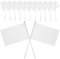 NUOBESTY 48 Pcs White Mini Flags on Sticks Hand Held DIY Graffiti Flag Commanding Referee Flag Small Banner Flags for Party Events Celebration School Kids Birthday Sports Clubs White