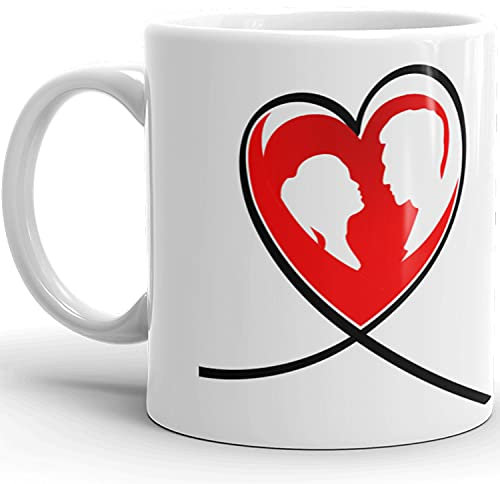 Tasse mit Aufschrift „Je t'aime“ in Herzform, für Paare, hochwertige Geschenkidee, originell, Weihnachten, Valentinstag, Geburtstag, Party, Herren, Damen, Ehemann, Ehefrau, Ehemann, Verlobte