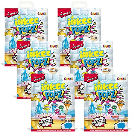 INKEE POPZ Bath Salts Bundle 6 Pack Bunte Badezusatz Kinder Badesalz 3 Farben für Baby Badewanne Schaumbad Badespaß 38413, Mehrfarbig