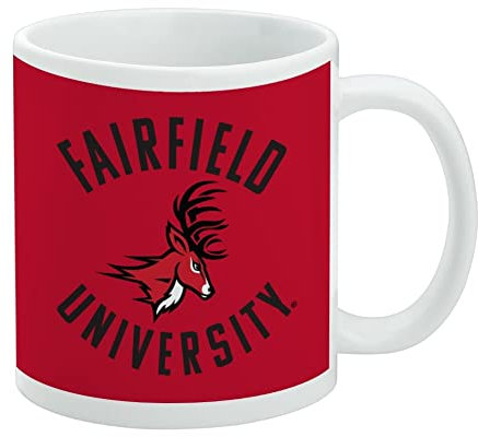 Fairfield University Keramik-Kaffeetasse mit Hirsch-Logo, originelles Geschenk für Kaffee, Tee und heiße Getränke, 325 ml, Weiß