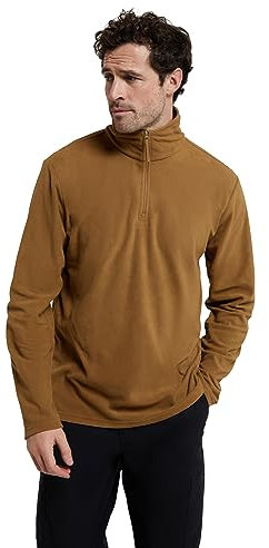Mountain Warehouse Camber II Mens Half-Zip Fleece - Lightweight & Quick Dry Microfleece - Autumn, Winter, Outdoors Mustard L