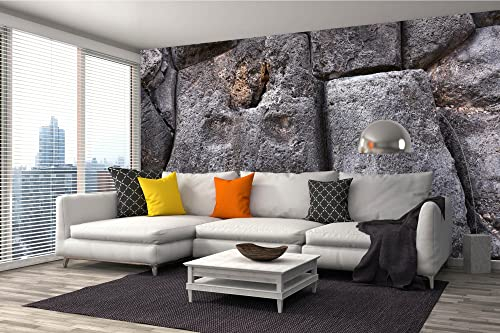 Vlies Fototapete GROßE STEINE 375 x 250 cm (inkl. Kleister) - Vlies Tapete, Wandtapete, Wandbilder - Tapete für Wohnzimmer Schlafzimmer, Büro, Küche - Montagefertig