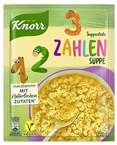 Knorr Suppenliebe Zahlen Suppe leckere Suppe für Kinder und Erwachsene mit natürlichen Zutaten 84 g