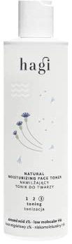 Hagi Natural Moisturizing Facial Toner, peelt und beruhigt, mit Hyaluronsäure, Mandelsäure, Panthenol, Rosenwasser, 200 ml