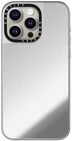 CASETiFY Mirror iPhone 15 Pro Max Hülle [Reflektierend/1,5 m Fallschutz/Kompatibel mit Magsafe] - Silber auf Silber