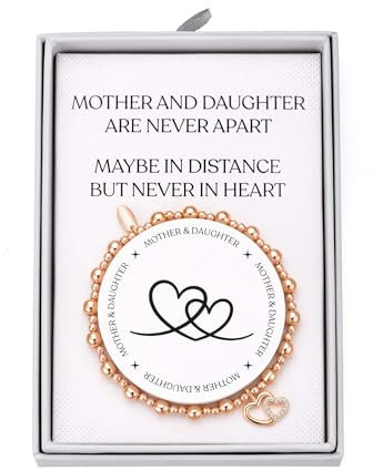Philip Jones Rose Gold Plated Mother and Daughter Quote Stretch Bracelet with Gift Box