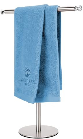 Songtec Porta asciugamani con pomelli in cristallo, porta asciugamani con punta delle dita, accessori antiruggine Supporto per gioielli - nichel spazzolato