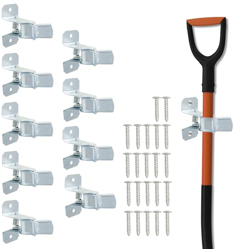 BELLE VOUS Clip Porta Attrezzi da Giardino - Set Porta Scope a Parete - 10 Ganci - Portascope da Muro - Appendi Utensili da Esterno e Interno - Appendiscope per Garage