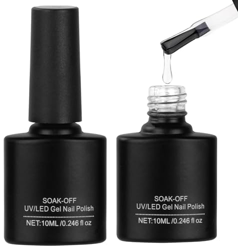 Base Coat Top Coat UV, 2×10ml Gel Nagellack Gellack Unterlack & Überlack Set, uv Lacke für Nägel Gel Maniküre Kit,Top und Base Coat für Nagelstudio DIY Home