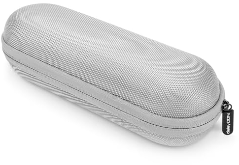 deleyCON Reiseetui Aufbewahrungsbox Reisebox Hartschalentasche Hardcase Schutz Hülle Reisetasche mit Netztaschen für elektrische Zahnbürsten Rasierer Kämme Pflegeartikel Kosmetik - Silber