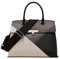 Calvin Klein Damen Turn Lock Satchel Becky Umhängetasche mit Drehverschluss, Schwarz/Braun/Khaki/Vanille/Khaki
