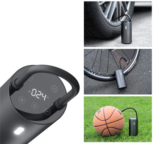 Baricus Akku Luftpumpe mit digitaler Anzeige - zum Aufpumpen von Autoreifen, Motorradreifen, Fahrradreifen, Bällen, Schwimmringen etc. B-Ware