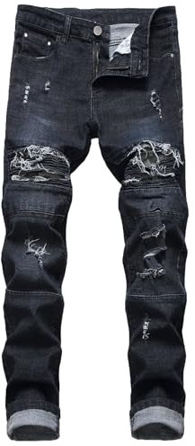 Generico Jeans Leopardati Salopette Uomo Chiaro Pantaloncini Corti Skinny Strappati Bianchi Larghi Pantaloni Lavoro Elasticizzati