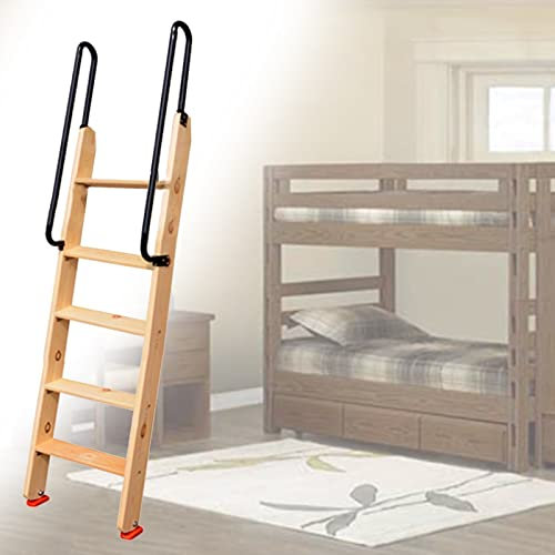 Bunk Bed Ladder Wooden Twin Bunk Bed Ladder with Handle, Slanted Rv Bunk Ladder Non-slip, Space-saving Loft/Attic/Motorhome Ladder, Easy Assembly (Size : 5 Step 150cm/59)