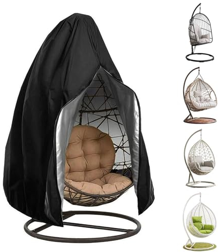 Roontin Hängesessel Abdeckung Wasserdicht Schutzhülle: Swing Egg Chair Cover Oxford Schutzhülle Dust Cover mit Reißverschluss und Kordelzug (115 x 190 cm)