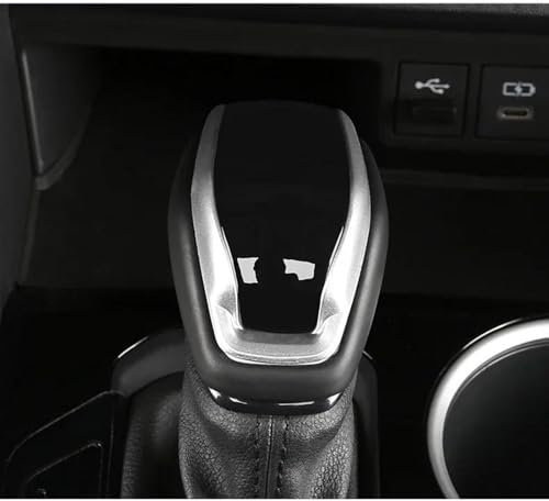 Auto Luftauslass Dekoration Streifen Für Toyota Für RAV4 XA50 2019 2020 2021 2022 2023 Auto Schaltknauf Getriebe Kopf Abdeckung Trim Aufkleber innen Zubehör(Silber schwarz)