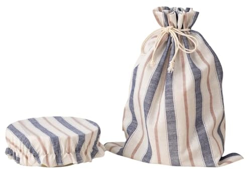 Ruzister Bolsa de pan para pan de masa madre con tapa de cuenco, bolsa de lino reutilizable para almacenamiento de pan, bolsa de pan de masa fermentada