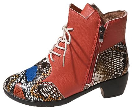 Stivali Alti con Tacco Donna Stivaletti da Donna Estivi Boots Stivali Biker Donna Stivali da Cowboy da Donna Stivali da Caccia Stivaletto Donna Tacco Stivaletti Donna con Tacco