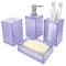 Seeatoo Bathroom Accessory Set, 4 PCS Light Purple Bathroom Accessories Set, Soap Dispenser and Toothbrush Holder Set, Soap Dish and Mouthwash Cup, Boho Bathroom Decor, Bathroom Sets Accessories