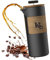 brandXzilla KR TravelX - Keramik Reise French Press Kaffeebereiter (450 ml) - Manuelle Kaffeepresse aus Keramik mit Walnussholz & Edelstahlpresse - Für bis zu 3 Kaffeetassen - Schwarz