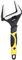 sourcing map Adjustable Wrench 12 CR-V Wrench Set Universal Spanner Wide Opening Jaw Phosphating for End and Plumbing Repairs, Black/Yellow
