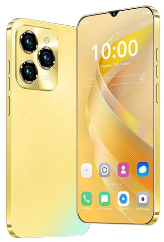 Fine Life Pro Telefono 4GLTE, doppia SIM + scheda TF, schermo da 6,3 pollici, doppia fotocamera, 2GRAM + 16GROM, estensione TF da 128GB, telefono senza contratto, per utenti principianti (3, yellow)