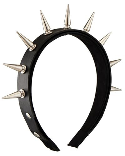 Nieten-Stirnband, Punk-Stirnbänder, Rock-Kopfbedeckung, Vintage-Leder-Haarteile, Nieten, Haarband, Haarteile für Party