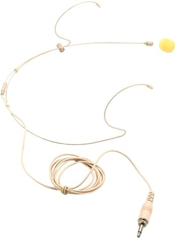 UPKOCH Einohr Headset mit Mikrofon E05 Beige 3, 5mm für Sprecher | Ohrbügel, Omnidirektional, für Vorträge und Meetings, Kupfer Pvc Legierung mit Sponge
