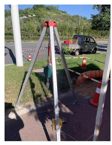 AVLLSO Kit de sauvetage en espace confiné avec trépied et treuil 1200/1800/2600 Lbs, Système de trépied de sauvetage en cas d'incendie et d'égout, très résistant pour tunnel de puits d'égout(2600LBS W