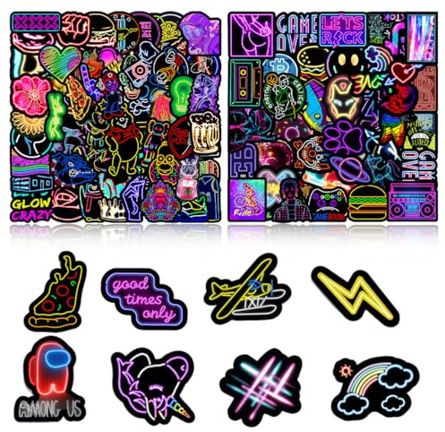 IKOPFLN Aufkleber,200 Stück Graffiti Sticker,Neon Sprüche Sticker Set, Positive Affirmationen Inspirierende Zitate, Motivationssticker, Belohnungsaufkleber