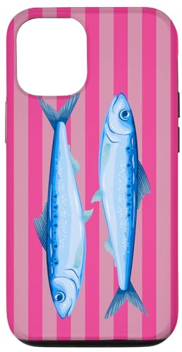 Sardinen Rosa Gestreift Sommer Küste Ozean Sardinen Gestreift Hülle für iPhone 12/12 Pro