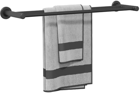 vidaXL Handtuchhalter Schwarz 61 x 14,5 x 5 cm Edelstahl