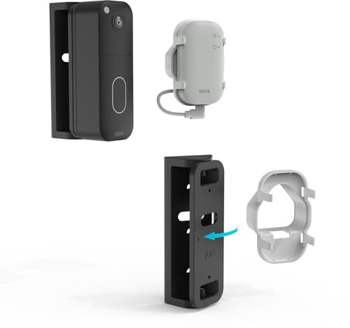 HOLACA Mounts Compatible with New Blink Video Doorbell, Wired/Battery Doorbell 2K+ (newest gen) & Sync Module Core (Doorbell & Sync Module Core NOT Included), Black Doorbell & White Module Mounts