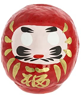Tierra Zen Daruma Traditionell Rot - Medium, Glück, 6,5 cm - Pappmaché
