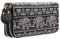 Geldtasche Damen Geldbörse Reißverschluss-Brieftaschen groß Kapazität Canvas Geldbeutel Tasche Damen Portemonnaie - Mescara (Elefant schwarz)