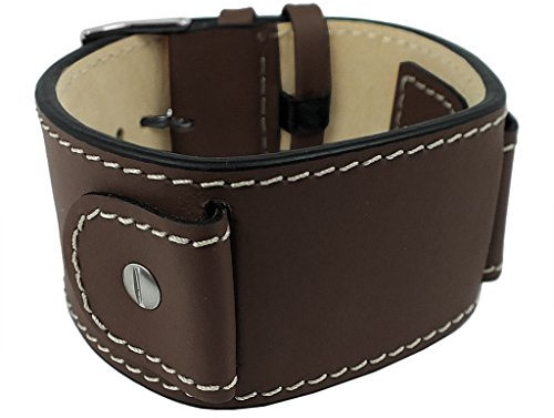 Minott Uhrenarmband Unterlagenband | Ersatzband in moderner gerader Form | Dunkelbraun 32340, Stegbreite:24mm
