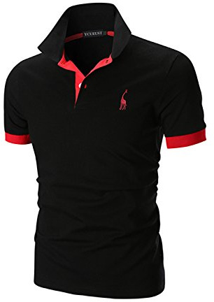 YCUEUST Polo para Hombre Manga Cortas Bordado Contrast Collar Golf Camiseta