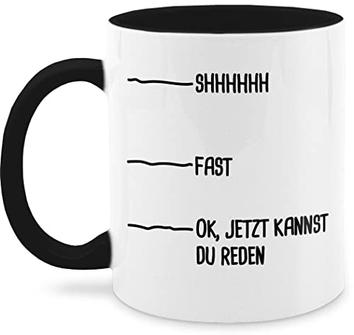 Tasse Tassen 325ml - Statement - Du kannst jetzt mit mir reden - 325 ml - Schwarz - morgenmuffel geschenk kaffetassen sprüche statements fast kaffeetasse lustige buerotasse statement-tasse