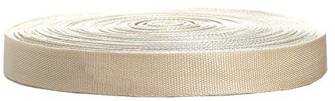 50 Meter x 50mm PP Gurtband - 1,4mm Stark - Gurtband aus Polypropylen - 50 Meter Länge und 50 mm Breite, Creme, TKB5072-cream