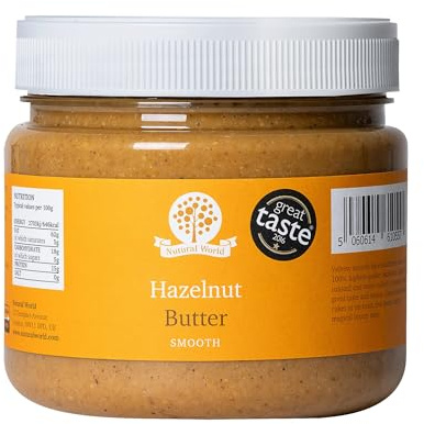 Nutural World - Krämig Hasselnötssmör (1kg) - 100% oblandad vara - Great Taste Award vinnare