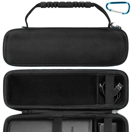 Linkidea Lautsprecher-Tragetasche für Ultimate Ears Boom 3 kabellose Bluetooth-Lautsprecherhülle, Ersatz-Hartschalen-Schutzhülle, Reisetasche, Ladegerät-Aufbewahrung (schwarz)