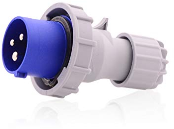 Intratec enchufe CEE 16A 230V 3p IP67 6h azul/gris conector alimentación IEC60309 industrial resistente