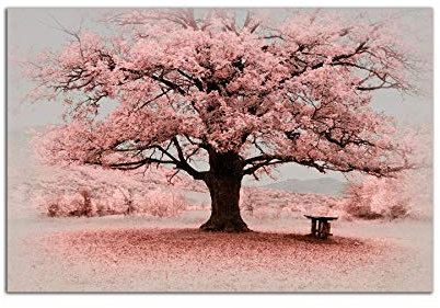 Startonight Impression sur Verre Acrylique Tableau - Arbre Rose - Moderne Image pour la Décoration de la Maison 60 x 90 cm
