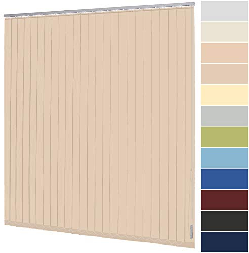 Lamellenvorhang nach Maß Vertikaljalousie 127 mm für Tür und Fenster viele Farben Maßanfertigung Jalousie Lamellen Rollo Wand- und Deckenmontage (Breite 140,1-160 cm x Höhe 200,1-220 cm, Apricot)