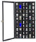 Schnapsglas-Vitrine, großer Holzschrankhalter, Wandmontage, schwarze Schattenbox, abschließbar mit UV-Schutz, Acryl-Glastür, Schnapsglas, 43.2x81.3 cm, 52 Steckplätze
