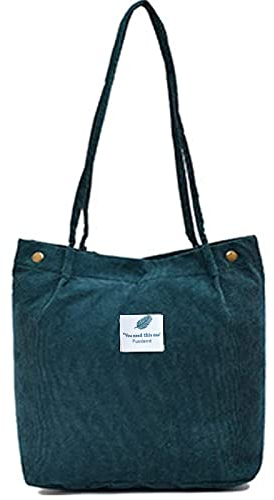Funtlend Groß Umhängetasche Damen Cord Tasche aus Kord Handtasche Shopper Damen für Uni Arbeit Mädchen Schule